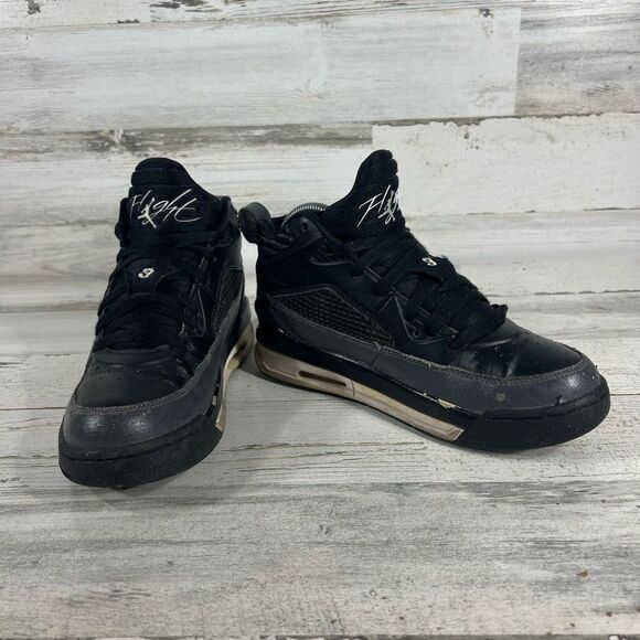 Nike Kids Jordan Flight 654262-005 Black Lace‎ Up Sneakers Size 6Y - Picture 6 of 8